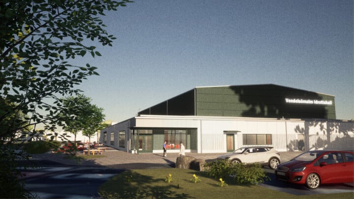 Visionsbild av den nya Vendelsömalmshallen